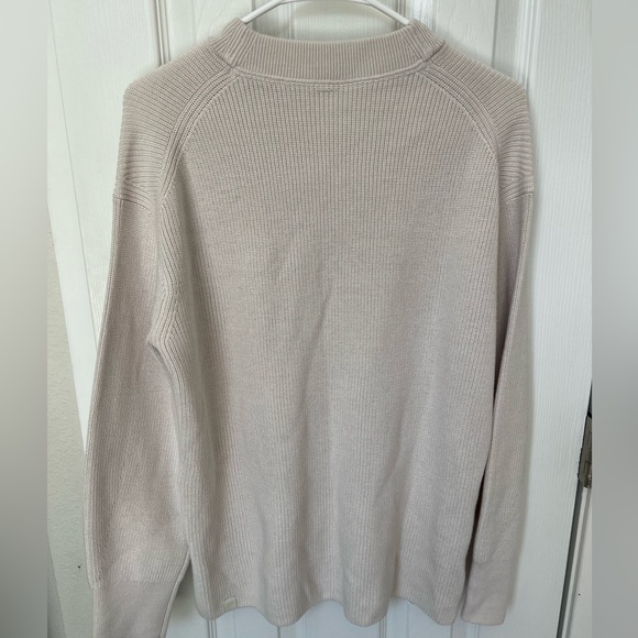 LULULEMON Merino Wool-Blend Ribbed Crewneck Sweater White Opal Size 4 - Picture 9 of 11